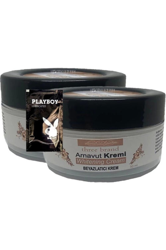 Three Brand Arnavut Kremi 1+1 Whitening Cream Bölgesel Aklık Kremi 50 ml + 1 Tane Hediye Jel