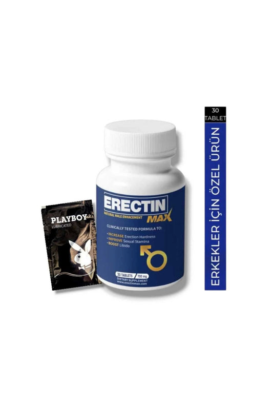 Erectin Max Natural Male Enhancement Erkeklere Özel Geliştirme 30 Lu Playboy Jel Hediye