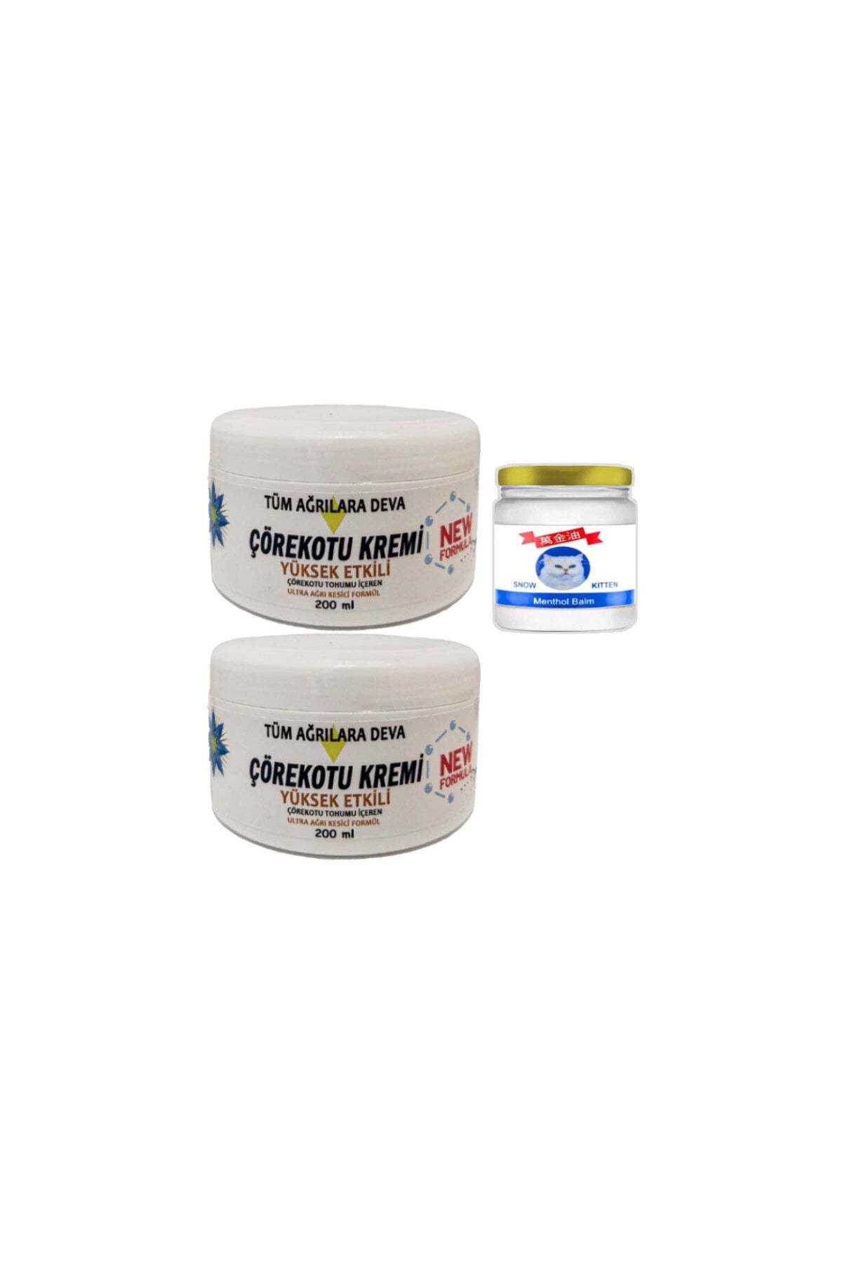 Çörek Otu Kremi XL Boy  2x200 ml+Snow Kitten 50 ml Menthol Balm