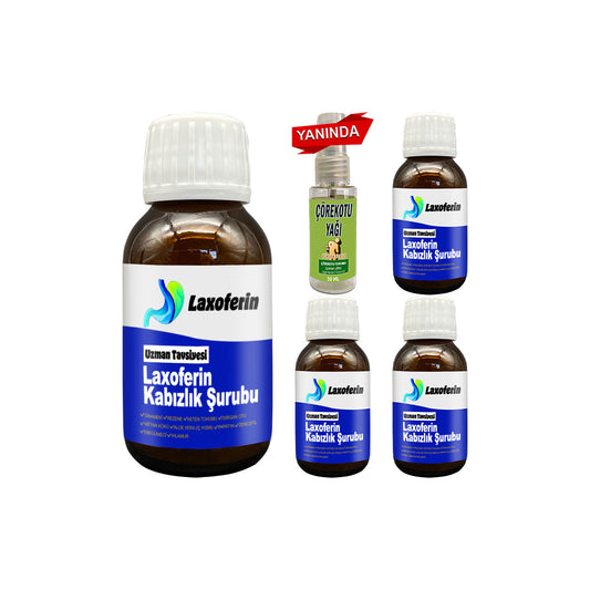 Laxoferin Şurup - 4 Adet Yanında Çörek Otu Yağı / Bay Bayan Kullanımına Uygun 50 ml Şurup