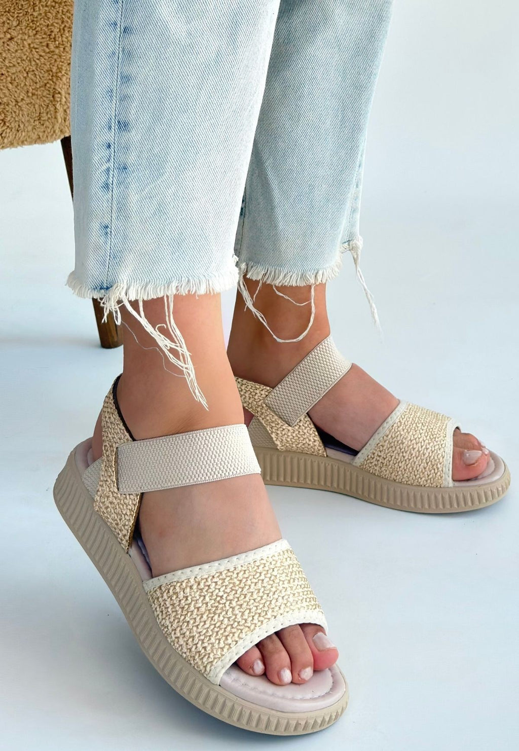 Jake Bej Hasır Cilt Sandalet — Bej [stokoz:L0Od6rdtf9hi2xyTTJ8m%3ABej%3A0%3A1o75wo]