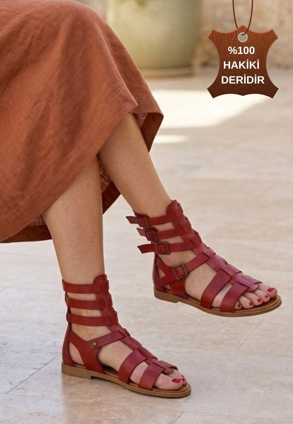 Nola Kırmızı Hakiki Deri Kemerli Sandalet — Kırmızı [stokoz:I868HgEDoAiYUBGbj76c%3AK%C4%B1rm%C4%B1z%C4%B1%3A0%3A1p7p11u]