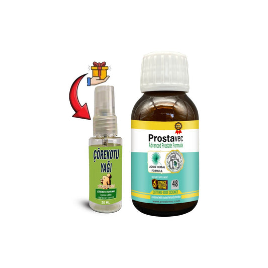 Prostavec 1 Kutu Erkeklere Özel Likit Formül 50 m Şurup + Çörek Otu Masaj Yağı 30 ml