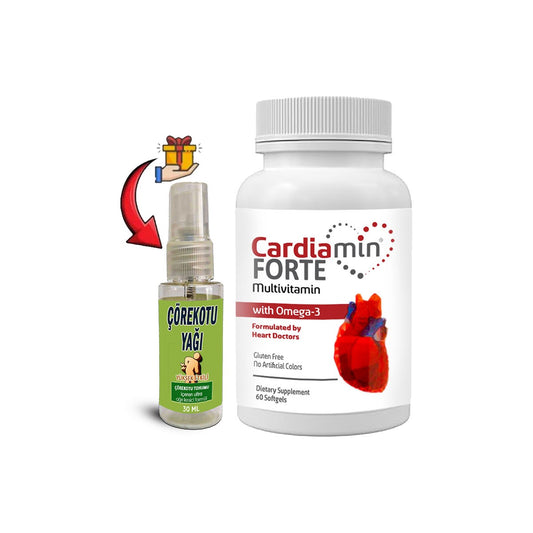 Cardiamin Forte 1 Kutu Multivitaminli Omega3lü 60 Soft Jel Kapsüllü Formül + Çörek Otu Yağı 30 ml