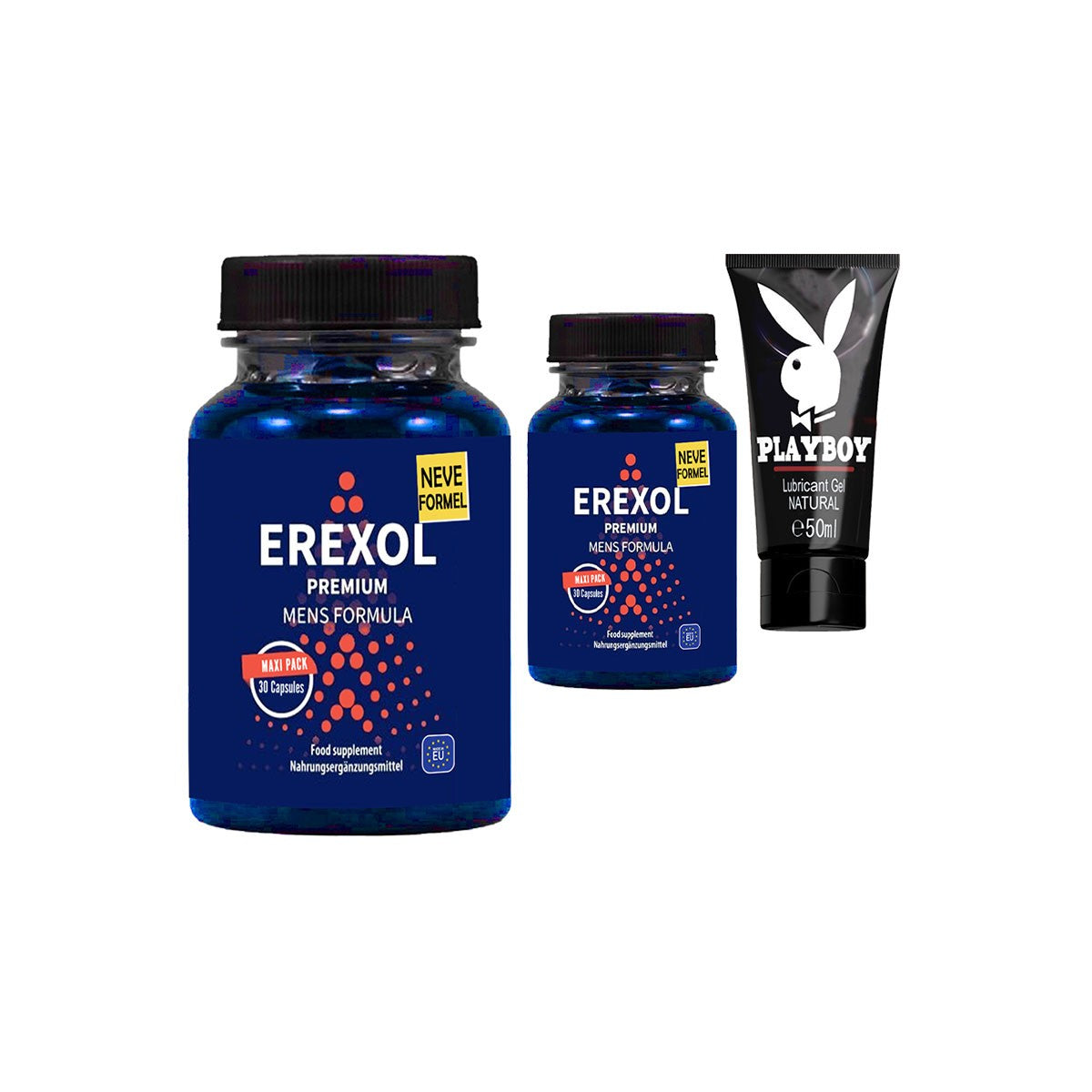 Erexol 2 Adet Erkeklere Destek L-argininli L-citrullineli inko Extreli 30 lu  + Kayganlaşma Jel