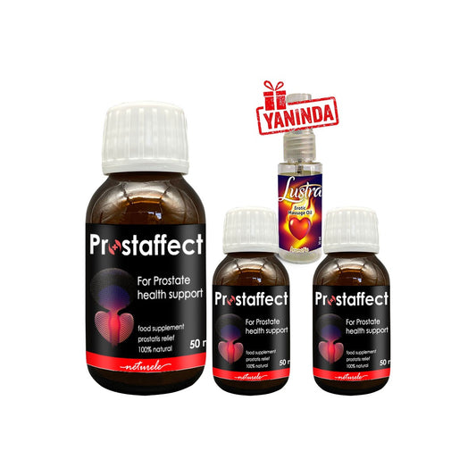 Prostaffect Erkeklere Özel 3 Adet 50 ml Şurup + Yanında Lustra Masaj Yağı