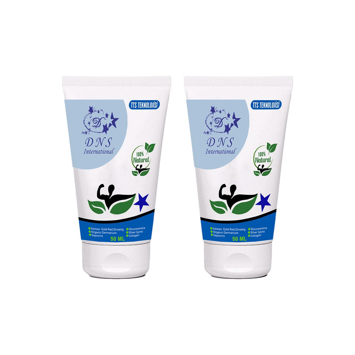 DNS 2 Adet Ginseng Kolajenli Gümüş İyonu Glukozamin Saponins Germanyumlu TTS Teknolojisi Krem 50 ml